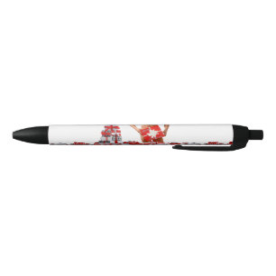 Merry Christmas SlipperyJoe red white silver gift  Black Ink Pen