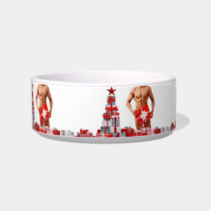 Merry Christmas SlipperyJoe red white silver gift  Bowl