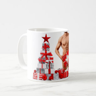Merry Christmas SlipperyJoe red white silver gift Coffee Mug