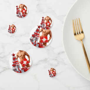 Merry Christmas SlipperyJoe red white silver gift  Confetti
