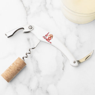 Merry Christmas SlipperyJoe red white silver gift Corkscrew