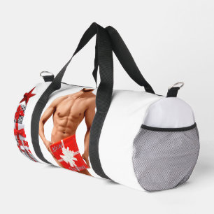 Merry Christmas SlipperyJoe red white silver gift  Duffle Bag