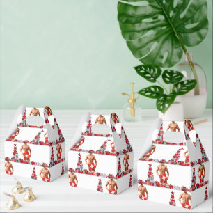 Merry Christmas SlipperyJoe red white silver gift  Favour Box
