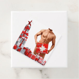 Merry Christmas SlipperyJoe red white silver gift Favour Tags