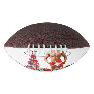 Merry Christmas SlipperyJoe red white silver gift Football