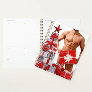 Merry Christmas SlipperyJoe red white silver gift  Planner