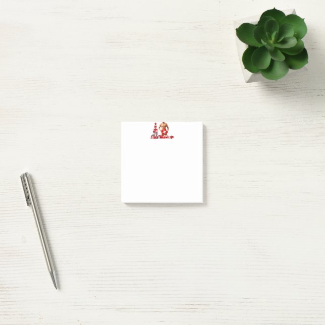 Merry Christmas SlipperyJoe red white silver gift  Post-it Notes (Office)