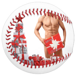 Merry Christmas SlipperyJoe red white silver gift  Softball