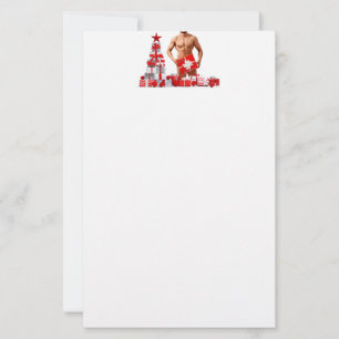 Merry Christmas SlipperyJoe red white silver gift  Stationery