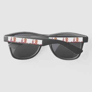 Merry Christmas SlipperyJoe red white silver gift Sunglasses