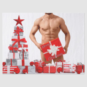 Merry Christmas SlipperyJoe red white silver gift  Tissue Paper
