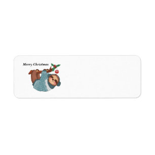 Merry Christmas Sloth address label Return Address Label