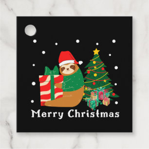 Merry Christmas Sloth Christmas   Favour Tags