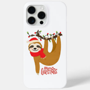 Merry Christmas Sloth  Cute Festive Holidays iPhone 15 Pro Max Case