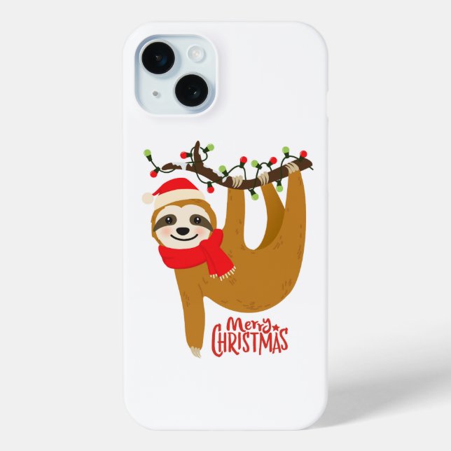 Merry Christmas Sloth  Cute Festive Holidays Case-Mate iPhone Case (Back)