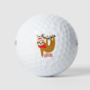 Merry Christmas Sloth  Cute Festive Holidays Golf Balls