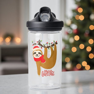 Merry Christmas Sloth Cute Holidays Kids Water Bottle