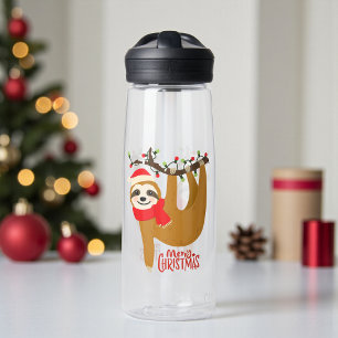 Merry Christmas Sloth Cute Holidays Water Bottle