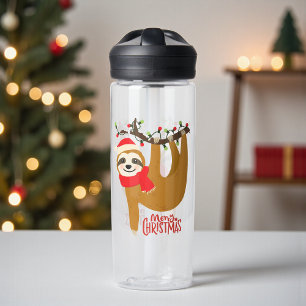 Merry Christmas Sloth Cute Holidays Water Bottle