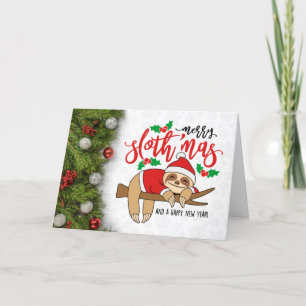Merry Christmas Sloth Holiday Card