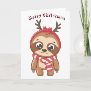 Merry Christmas Sloth Holiday Card
