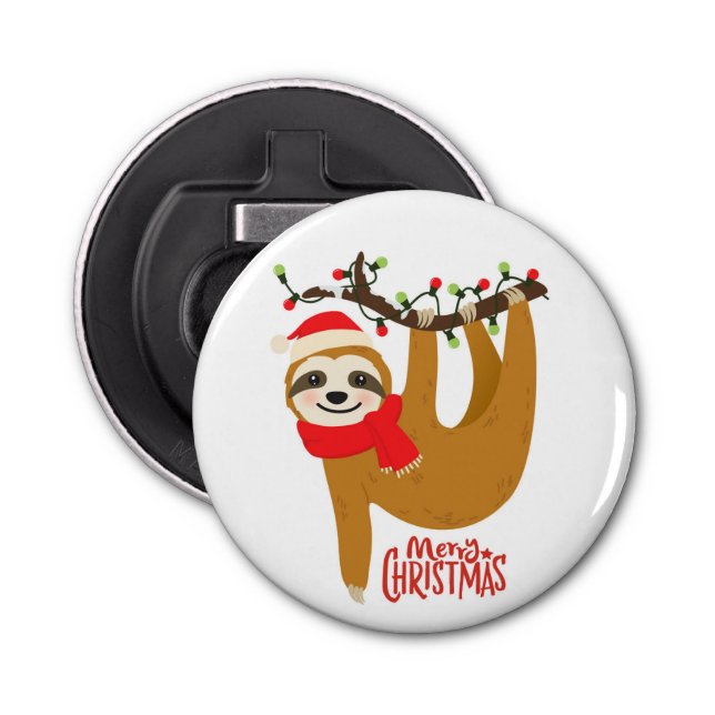 Merry Christmas Sloth | Holidays Bottle Opener (Front)