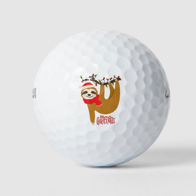 Merry Christmas Sloth | Holidays Golf Balls (Front)
