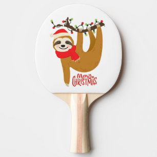 Merry Christmas Sloth Holidays Ping Pong Paddle