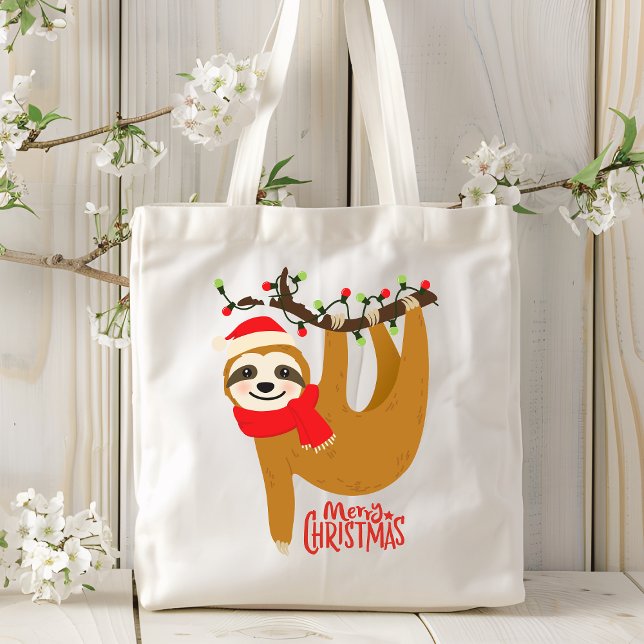 Merry Christmas Sloth | Holidays Tote Bag (Creator Uploaded)