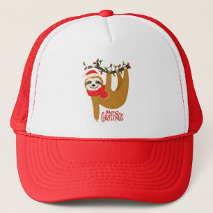 Merry Christmas Sloth Holidays Trucker Hat