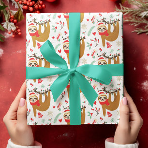 Merry Christmas Sloth   Holidays Wrapping Paper