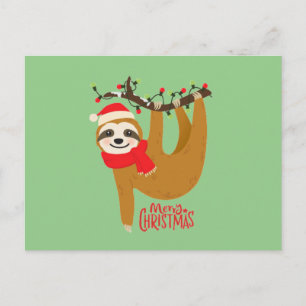 Merry Christmas Sloth Postcard