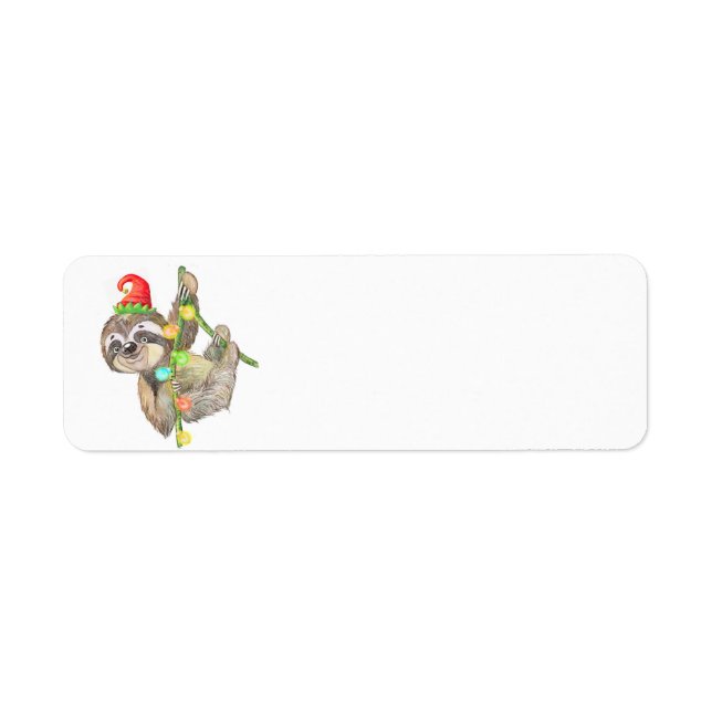 Merry Christmas Sloth Return Address Label (Front)