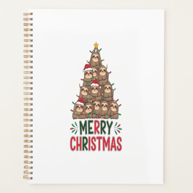 Merry Christmas Sloth Tree Planner (Front)