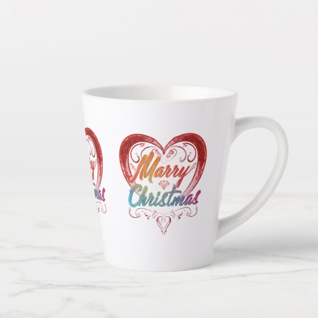 Merry Christmas Small Latte Mug, 12 oz Mug (Right)