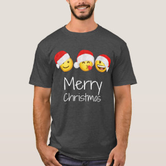 Merry Christmas Smiling Happy Blowing Kiss Faces S T-Shirt