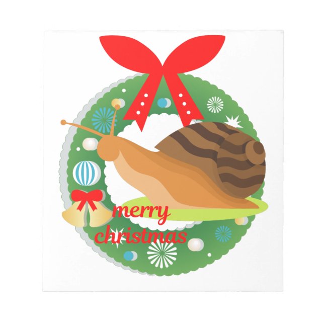merry christmas snail notepad (Front)