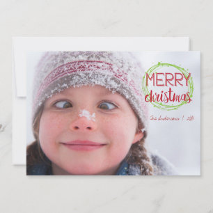 Merry Christmas Snow Bubbles Holiday Photo Card