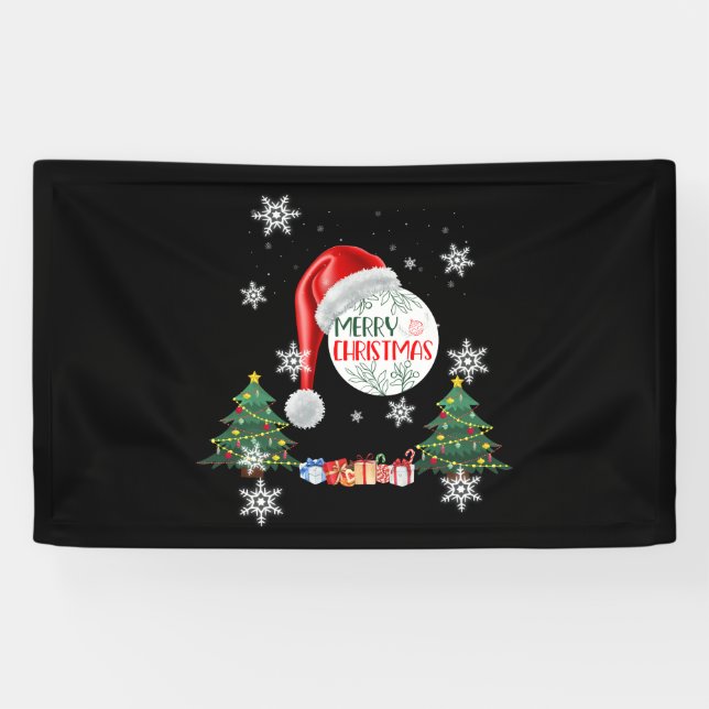 Merry Christmas Snow Collection 3x5 Vinyl Banner (Horizontal)