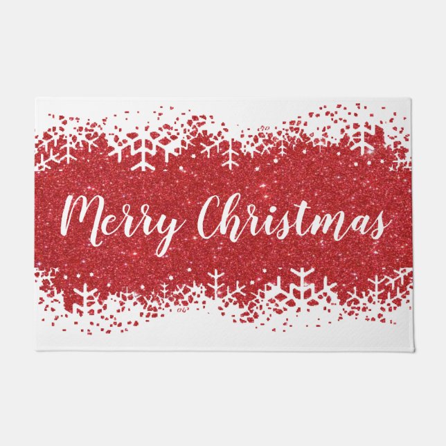 Merry Christmas snow Doormat (Front)
