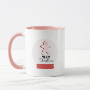 Merry Christmas Snow Globe Cookie Gingerbread Mug