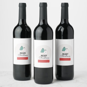 Merry Christmas Snow Globe Cookie     Wine Label