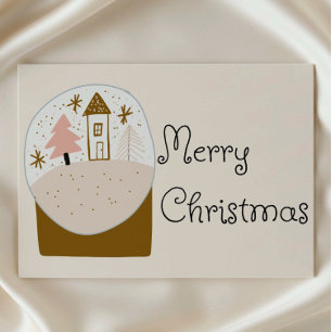 Merry Christmas, snow globe design  Holiday Postcard