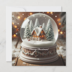 Merry Christmas Snow Globe Holiday Card
