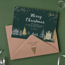 Merry Christmas Snow Landscape Holiday Card