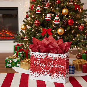 Merry Christmas snow Large Gift Bag