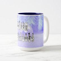 Merry Christmas Snow People Font, Blue Tint Snow
