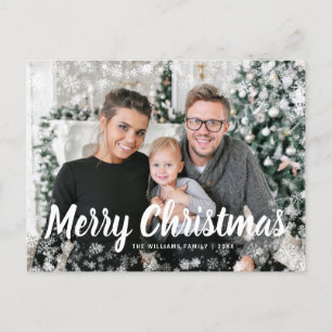 Merry Christmas Snow Postcard