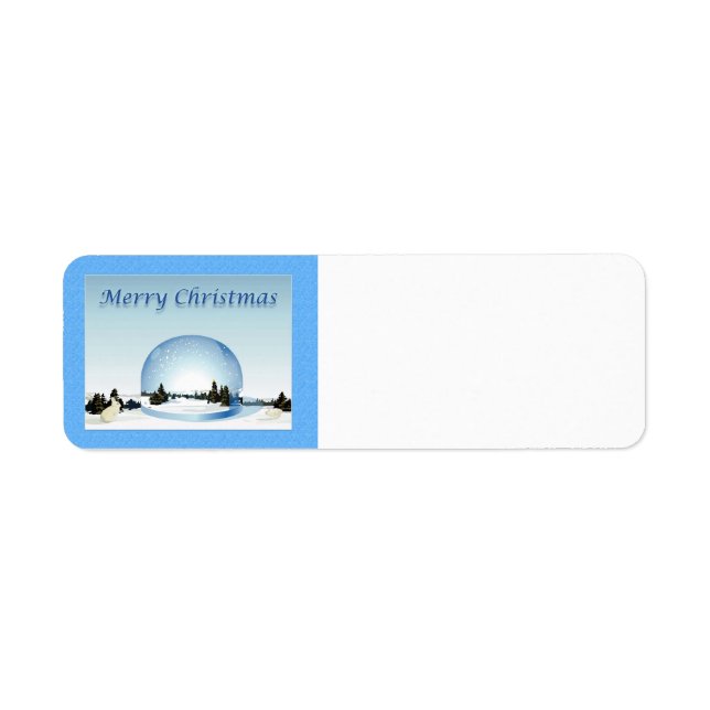 Merry Christmas Snow Scene Return Address Label (Front)