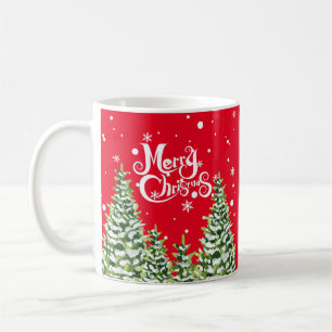Merry Christmas Snow Trees Christmas Mug